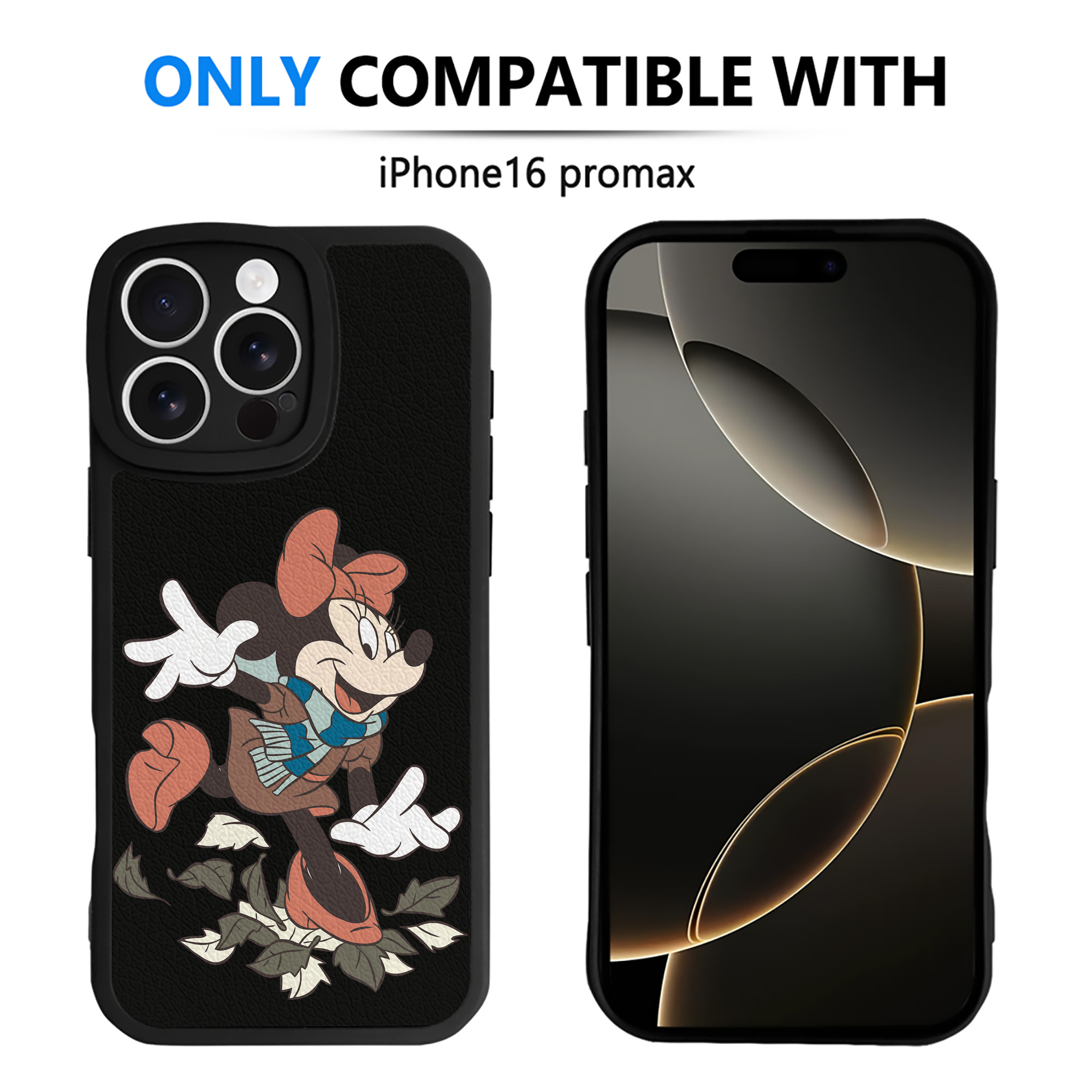 （画像用） ミッキーマウス Mickey Mouse 【iPhone 16シリーズ対応】シリコンスマホケース（レザー調） 材質：シリコン